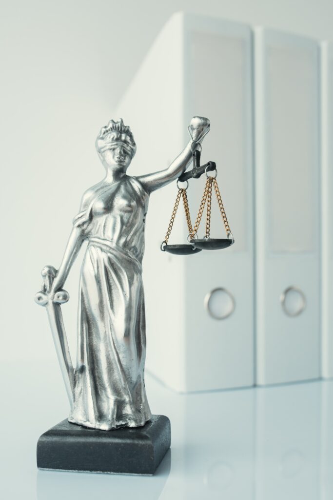 lady justice statue in law firm office